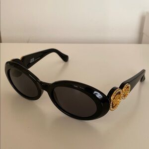 Versace Black Sunglasses with Gold Details